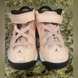 Pink patent leather toddler girls Air Jordans